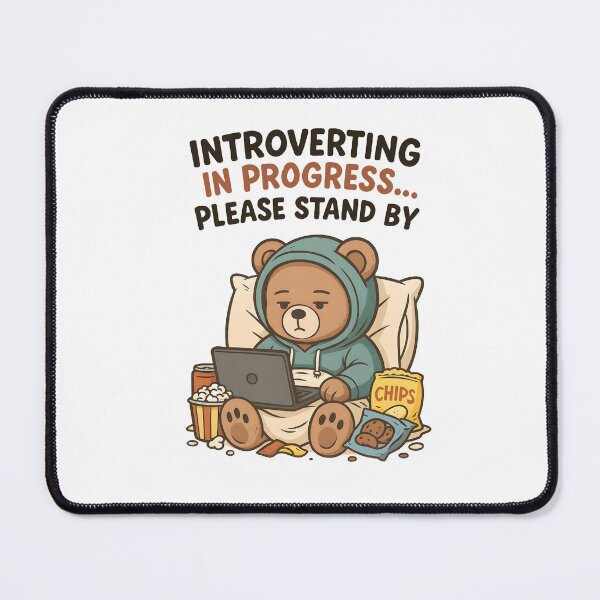 Item preview, Introverting in Progress Bear – Cozy Hoodie, Snacks & Chill Vibes – Cute Introvert Art designed and sold by miciana1417.