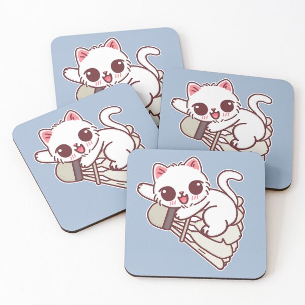 Item preview, White Cat Playing Badminton – Cute Shuttlecock Design designed and sold by BGMeYou.