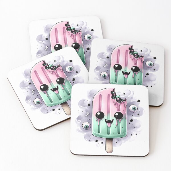 Item preview, Kawaii Gothic Popsicle, Spooky Cute Dessert Illustration designed and sold by Adorablehaunts.