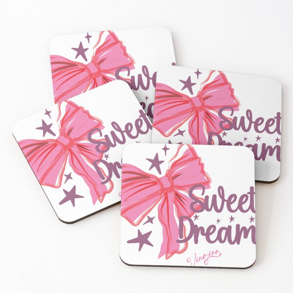 Item preview, Pink Bow "Sweet Dreams" Glitter Typography – Cute Aesthetic Design for Women & Girls designed and sold by PIXEL WORN.