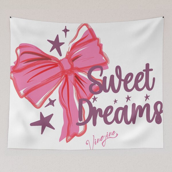 Item preview, Pink Bow "Sweet Dreams" Glitter Typography – Cute Aesthetic Design for Women & Girls designed and sold by PIXEL WORN.