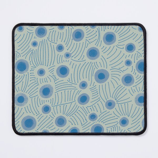 Item preview, Blue Ripple Dots on soft grey green designed and sold by phatlizzardart.