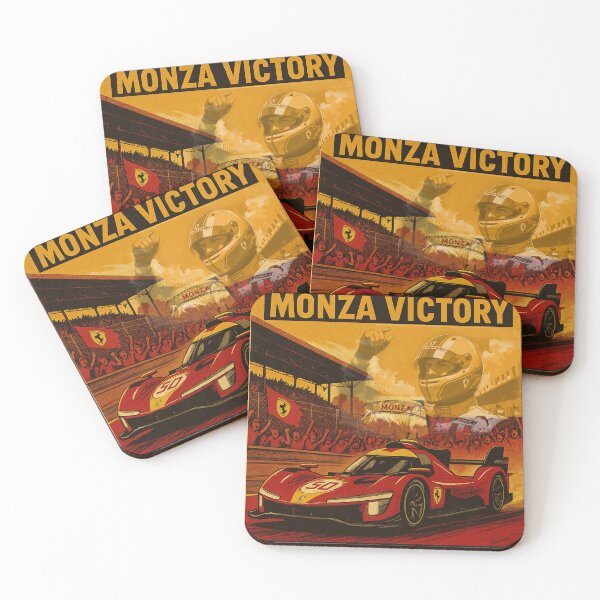 Item preview, Vintage poster, Ferrari Hypercar victorious at Monza, land of the tifosi. designed and sold by Racing Art Store 2025.