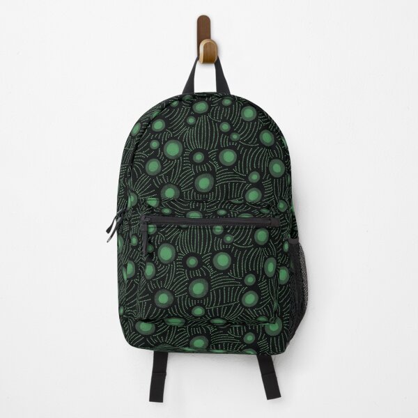 Item preview, Green Ripple Dots on black designed and sold by phatlizzardart.