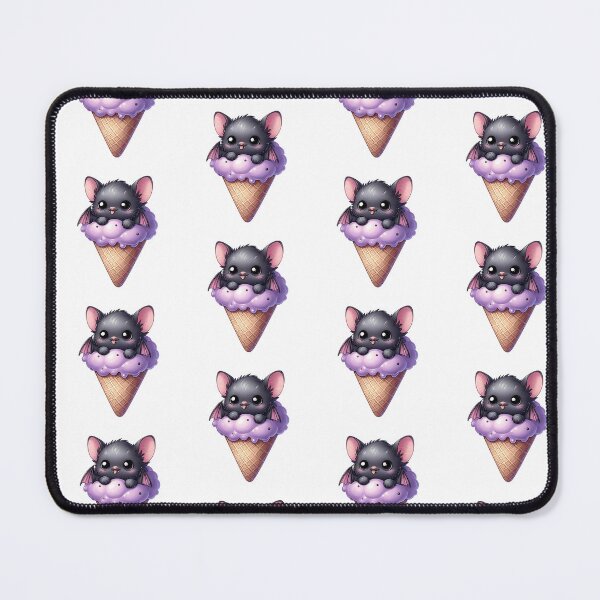 Item preview, Kawaii Ice Cream with Bat, Cute Spooky Dessert Art designed and sold by Adorablehaunts.