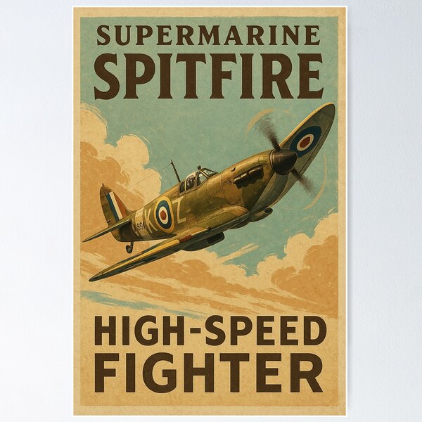 Item preview, Supermarine Spitfire Vintage Poster designed and sold by Start-Aviation.