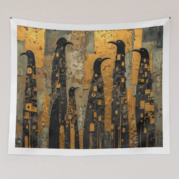 Item preview, Buzzard, birds, silhouette, abstract, original composition, cubism designed and sold by PixelHorizonArt.