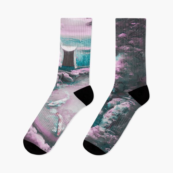 Item preview, a pond with japanese koi fishes in an japanese garden in pink designed and sold by MerryCrown.
