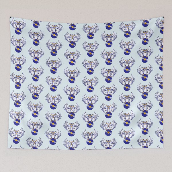 Item preview, Flying DJ Owl vinyl record plate music club party designed and sold by shirt-o-mat.