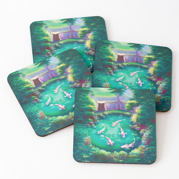Item preview, a pond with japanese koi fishes in an japanese garden designed and sold by MerryCrown.