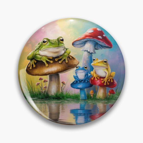 Item preview,  Spring fantasy landscape with frogs and colorful mushrooms lake,Bloom Boom,Spring,floral designed and sold by Expressions-Sel.