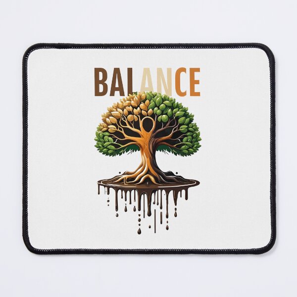Item preview, Eco Balance Tree Art – Climate Change Awareness Nature Design designed and sold by Furr-n-Purr.