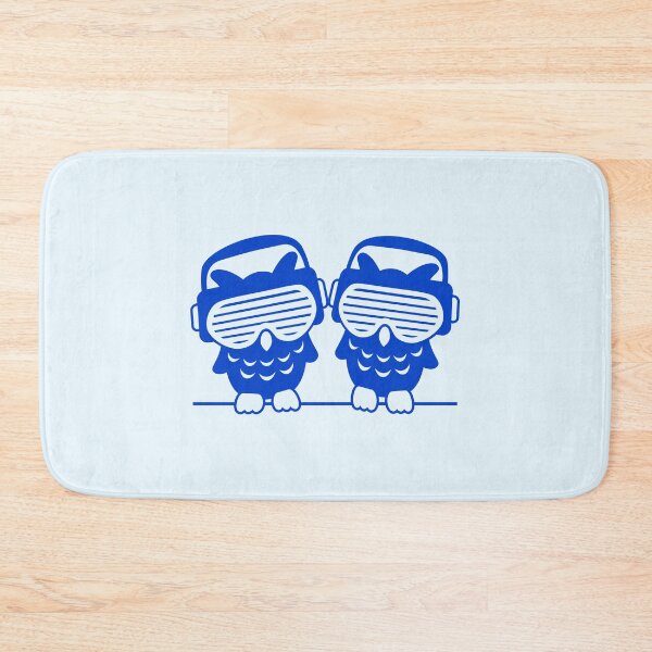 Item preview, 2 DJ owl headphones listen to music club disco fun designed and sold by shirt-o-mat.