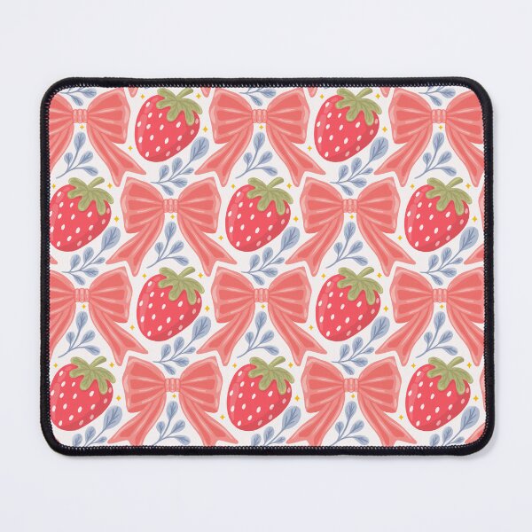Item preview, Strawberries and Bows – Cute Kawaii Cottagecore Coquette Preppy Pattern designed and sold by OzdeBayer.