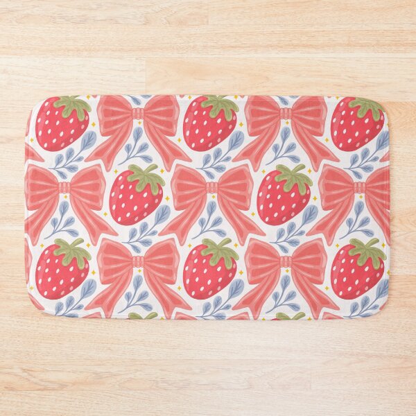 Item preview, Strawberries and Bows – Cute Kawaii Cottagecore Coquette Preppy Pattern designed and sold by OzdeBayer.
