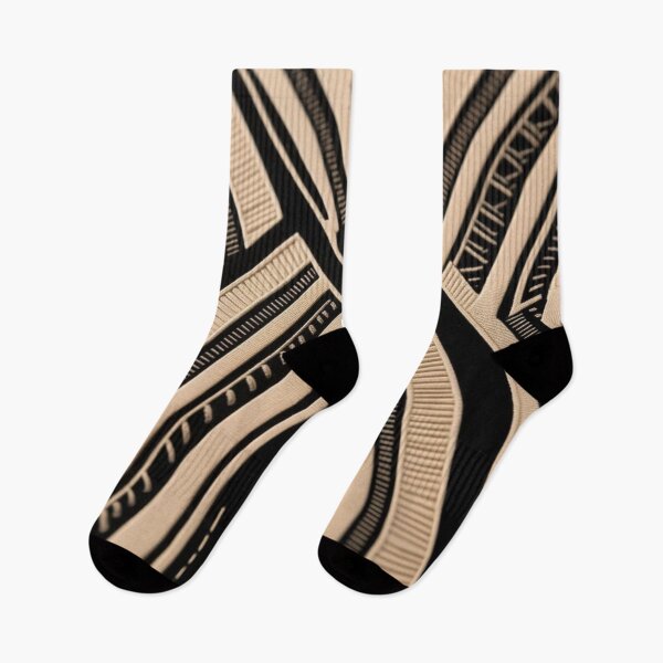 Item preview, Beige Arches and Deco Geometry on Black designed and sold by Harmonic_Layers.