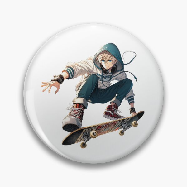 Artikelvorschau, Dynamischer Anime-Skateboarder entworfen und verkauft von DixieGirlStudio.