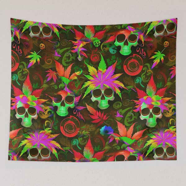 Item preview, Tribal Skulls Abstract Pattern Hemp plants Leaf designed and sold by MindWave THC.
