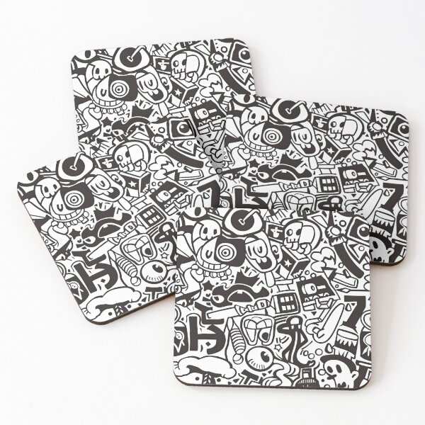 Item preview, Black Doodles – Grunge Sketch Pattern designed and sold by YourPrettyHome.