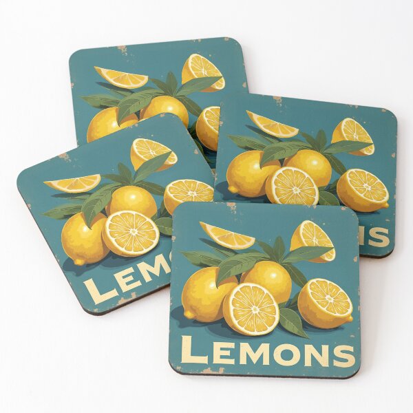 Item preview, Lemons Coaster designed and sold by dudeoir.