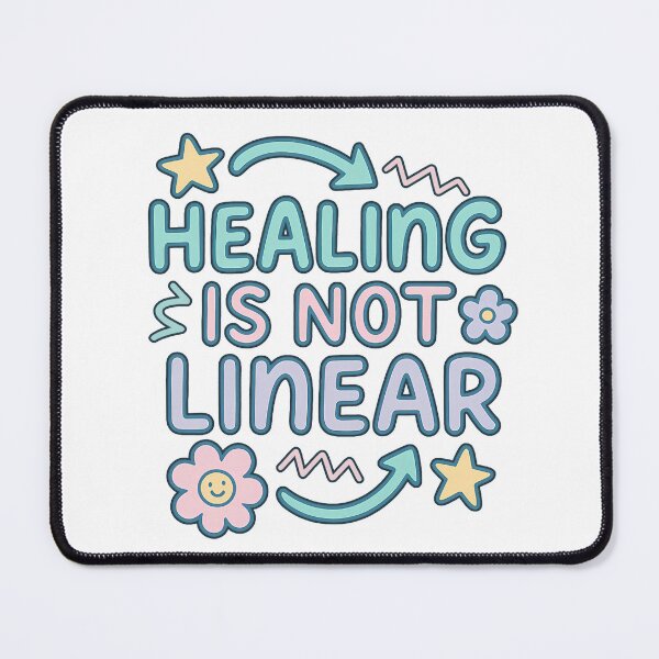 Item preview, Healing Is Not Linear – Gentle Recovery and Mental Health Quote designed and sold by Infinity Drip Design.