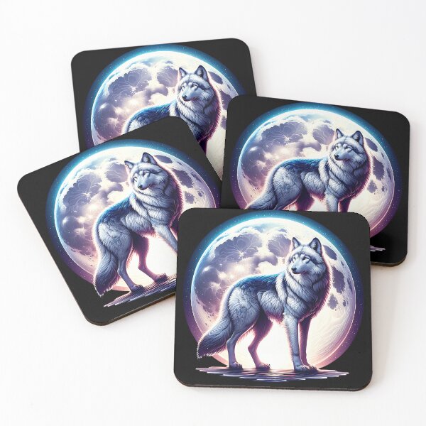Item preview, Beautiful Mystical Wolf in the Full Moon designed and sold by ReneMM.
