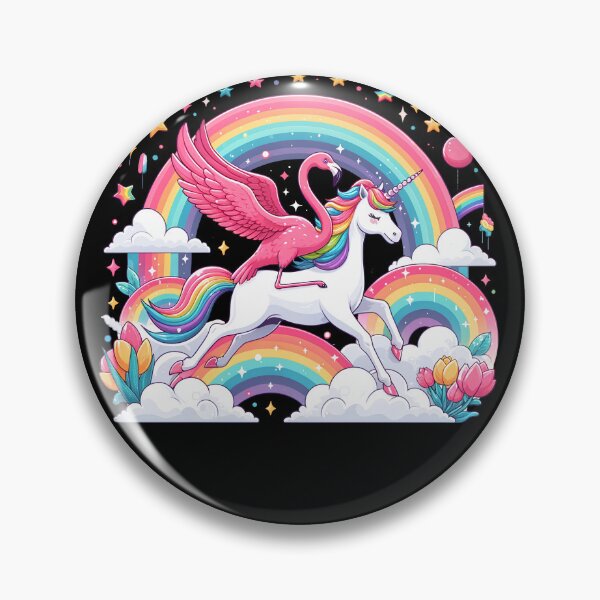 Item preview, Flamingo Riding Unicorn Galaxy Rainbow Lover designed and sold by Kimberley King Art  King Art.