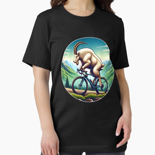 Item preview, Goat Riding Bike in the Mountain Biker Bicycle Lover Biking designed and sold by Kimberley King Art  King Art.