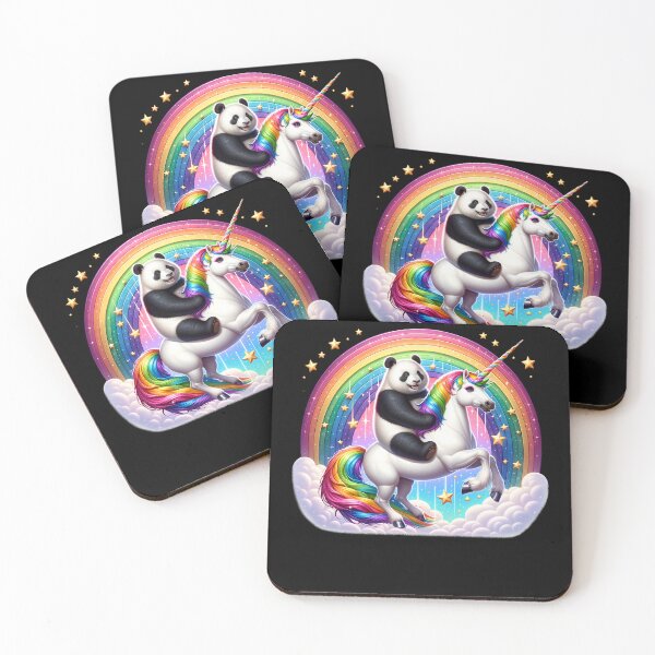 Item preview, Panda Riding Unicorn Galaxy Rainbow Lover designed and sold by Kimberley King Art  King Art.