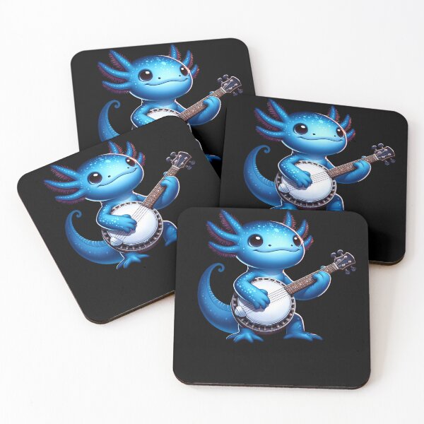 Item preview, Cute Blue Axolotl Playing Banjo Banjoist Banjo Player Lover designed and sold by Kimberley King Art  King Art.