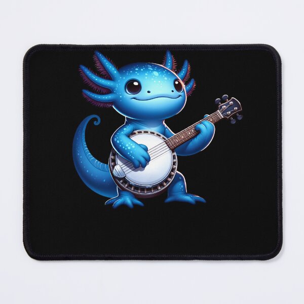 Item preview, Cute Blue Axolotl Playing Banjo Banjoist Banjo Player Lover designed and sold by Kimberley King Art King Art.