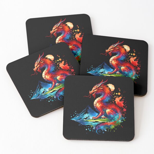 Item preview, Asian dragon in front of a mountain designed and sold by ReneMM.