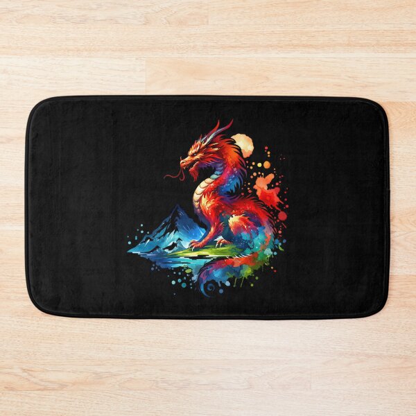 Item preview, Asian dragon in front of a mountain designed and sold by ReneMM.