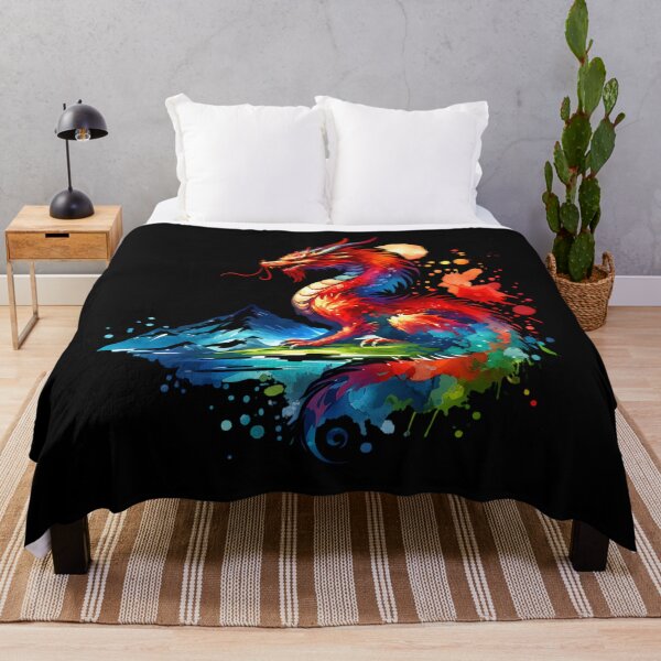 Item preview, Asian dragon in front of a mountain designed and sold by ReneMM.