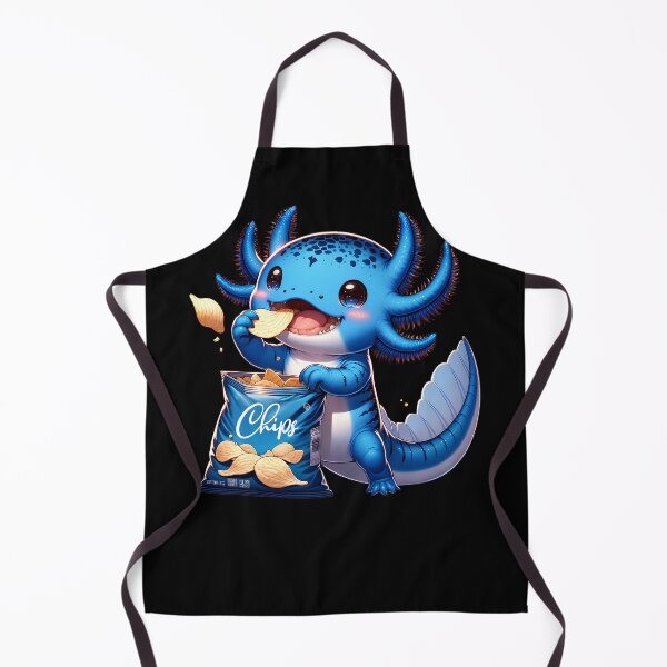 Item preview, Cute Blue Axolotl Eating Snacks Chips Lover Funny designed and sold by Kimberley King Art King Art.