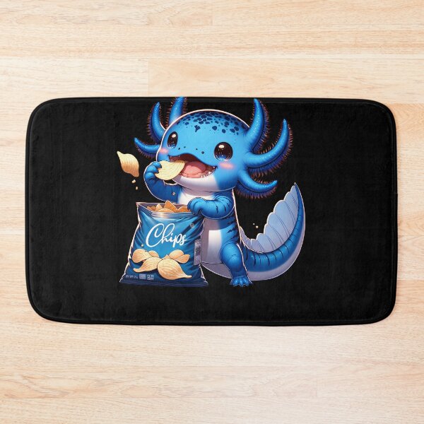 Item preview, Cute Blue Axolotl Eating Snacks Chips Lover Funny designed and sold by Kimberley King Art  King Art.