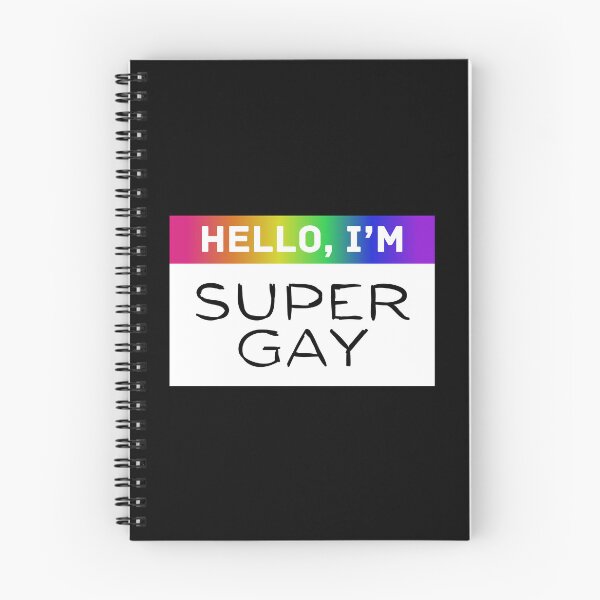 Item preview, Hello, I’m Super Gay – Rainbow Name Tag LGBTQ+ Pride Sticker designed and sold by thistledewcraft.