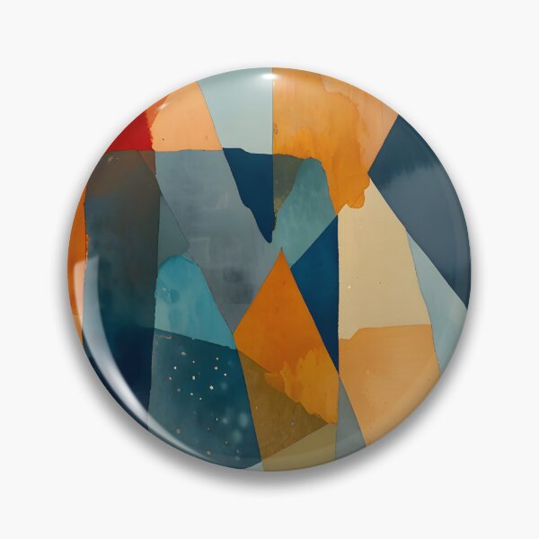 Item preview, Abstract Angles of Blue and Orange, Ethereal Watercolor Modern Home Decor, Color Block Art, Triangles and Shapes Creative Abstract Painting designed and sold by Kintsugi99.