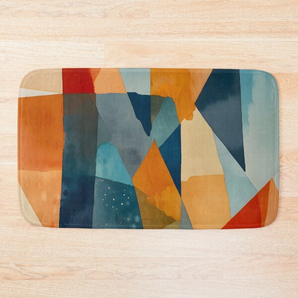 Item preview, Abstract Angles of Blue and Orange, Ethereal Watercolor Modern Home Decor, Color Block Art, Triangles and Shapes Creative Abstract Painting designed and sold by Kintsugi99.