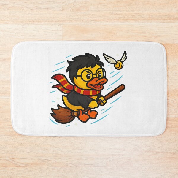 Item preview, DuckWarts - Harry Duck on Broom Chasing the Snitch designed and sold by Patolabs.