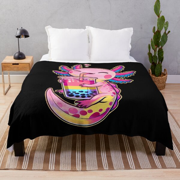 Item preview, Kawaii Axolotl Pansexual Bubble Tea LGBTQ Subtle Pride Month Discreet designed and sold by Kimberley King Art King Art.
