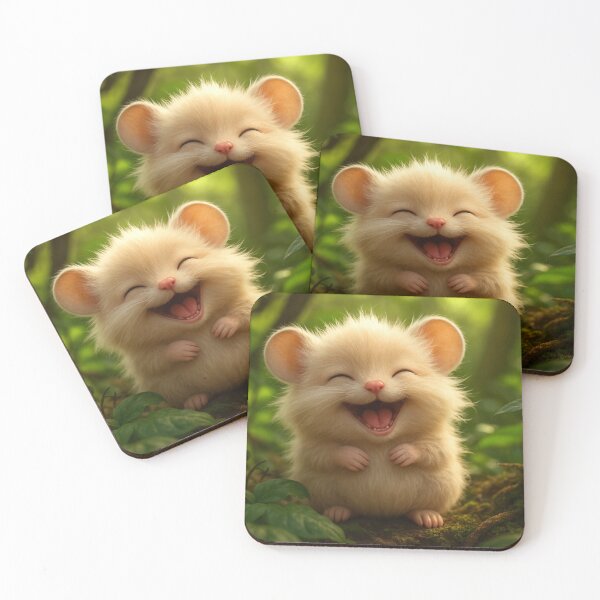 Item preview, Happy Forest Puff – Smiling Fluffy Mouse designed and sold by Artitude Studio.