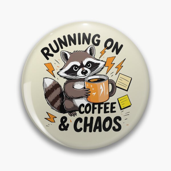Item preview, Coffee & Chaos – Raccoon in everyday stress designed and sold by ApriNoeScor.