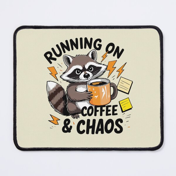 Item preview, Coffee & Chaos – Raccoon in everyday stress designed and sold by ApriNoeScor.