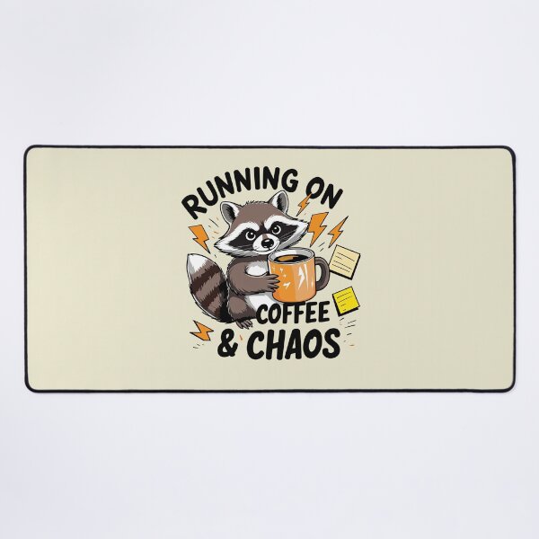 Item preview, Coffee & Chaos – Raccoon in everyday stress designed and sold by ApriNoeScor.