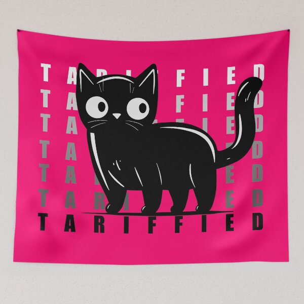 Item preview, Tariffied Black Cats Against Tariffs designed and sold by KilkennyCat Art.