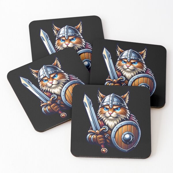 Item preview, Cool Viking Cat with Sword and Shield designed and sold by ReneMM.