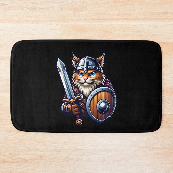 Item preview, Cool Viking Cat with Sword and Shield designed and sold by ReneMM.
