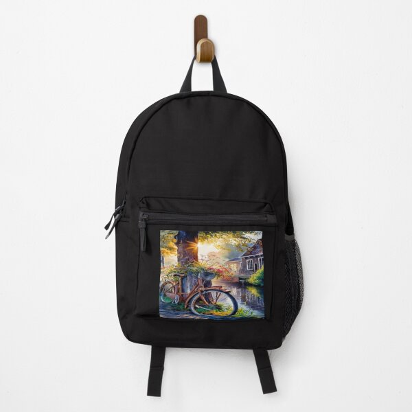 Item preview, Spring landscape with bicycle leaning against a tree,Bloom Boom,Spring,floral designed and sold by Expressions-Sel.