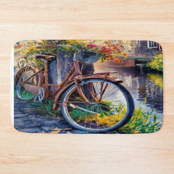 Item preview,  Spring  landscape with bicycle leaning against a tree,Bloom Boom,Spring,floral designed and sold by Expressions-Sel.
